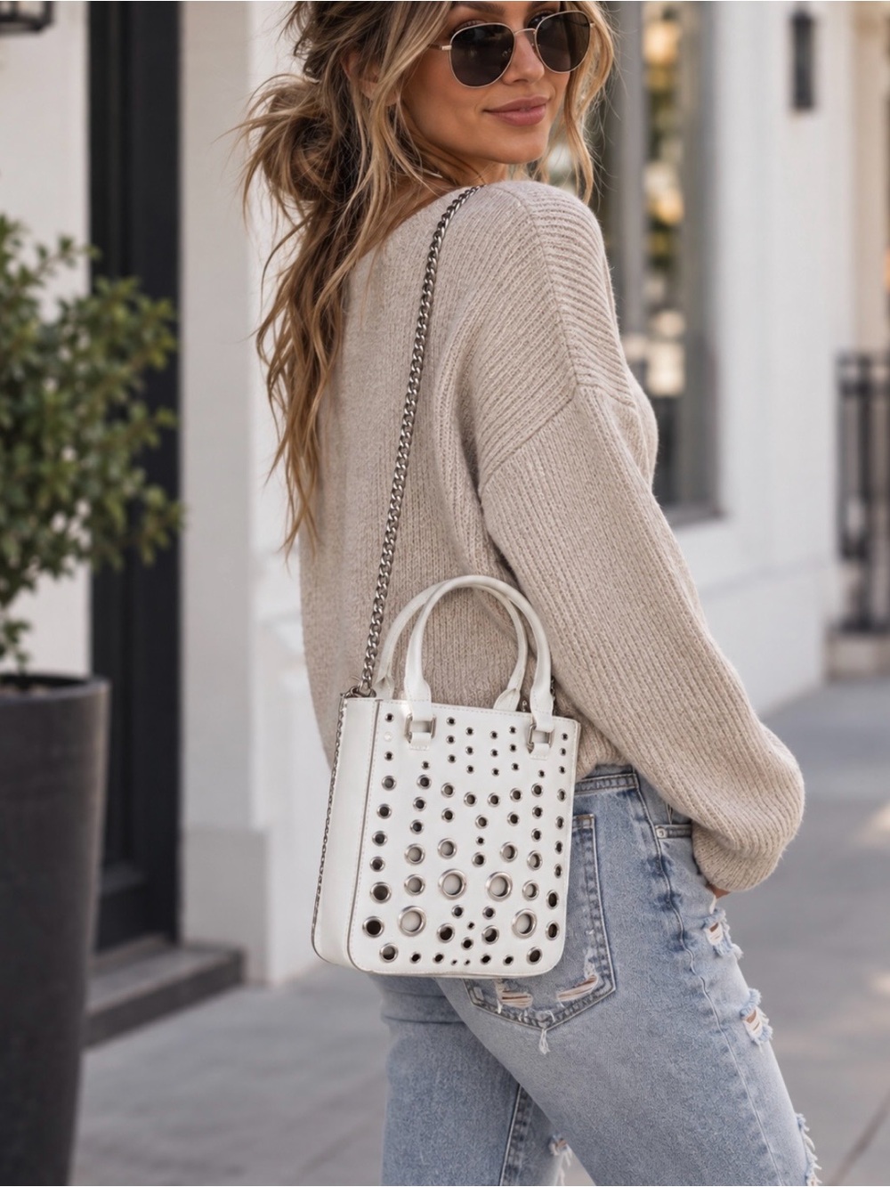 NWT Urban Outfitters Riley Grommet Mini Tote Bag